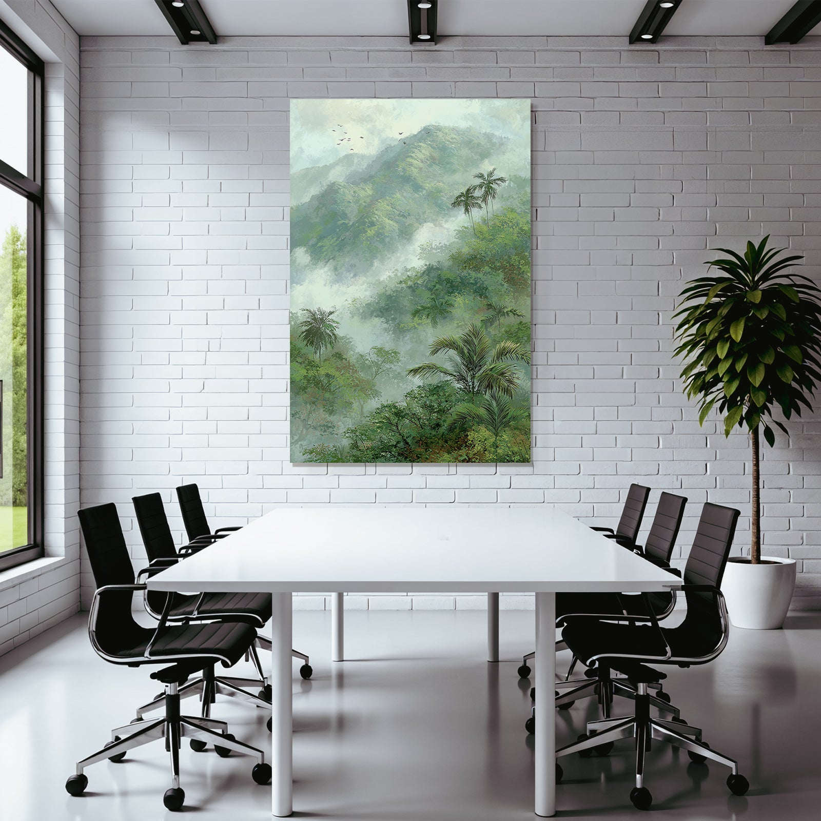 Tropics and jungle Misty mountain landscape with dense greenery