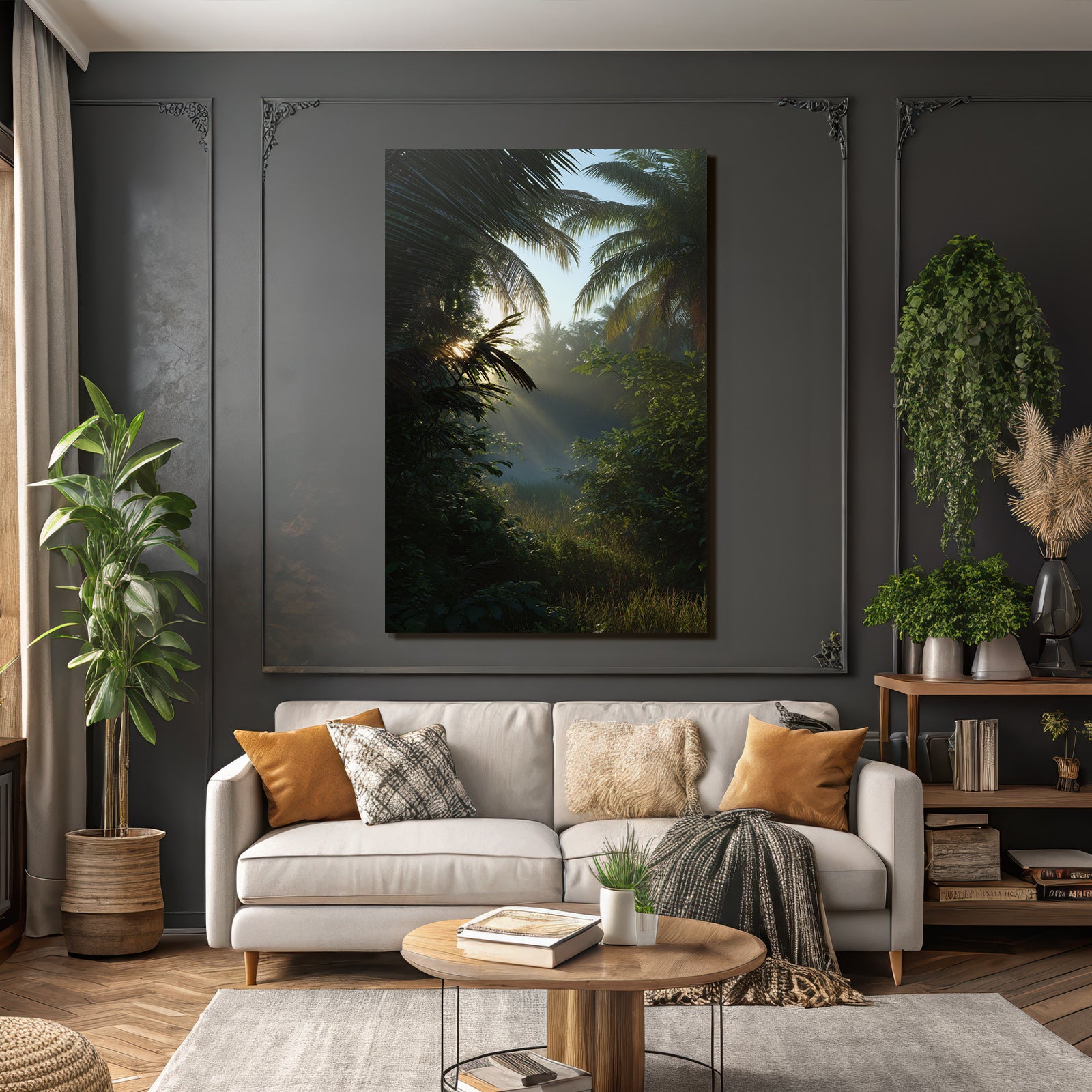 Tropics and Jungle Tranquil Natural Landscape Tropical with Palm Trees