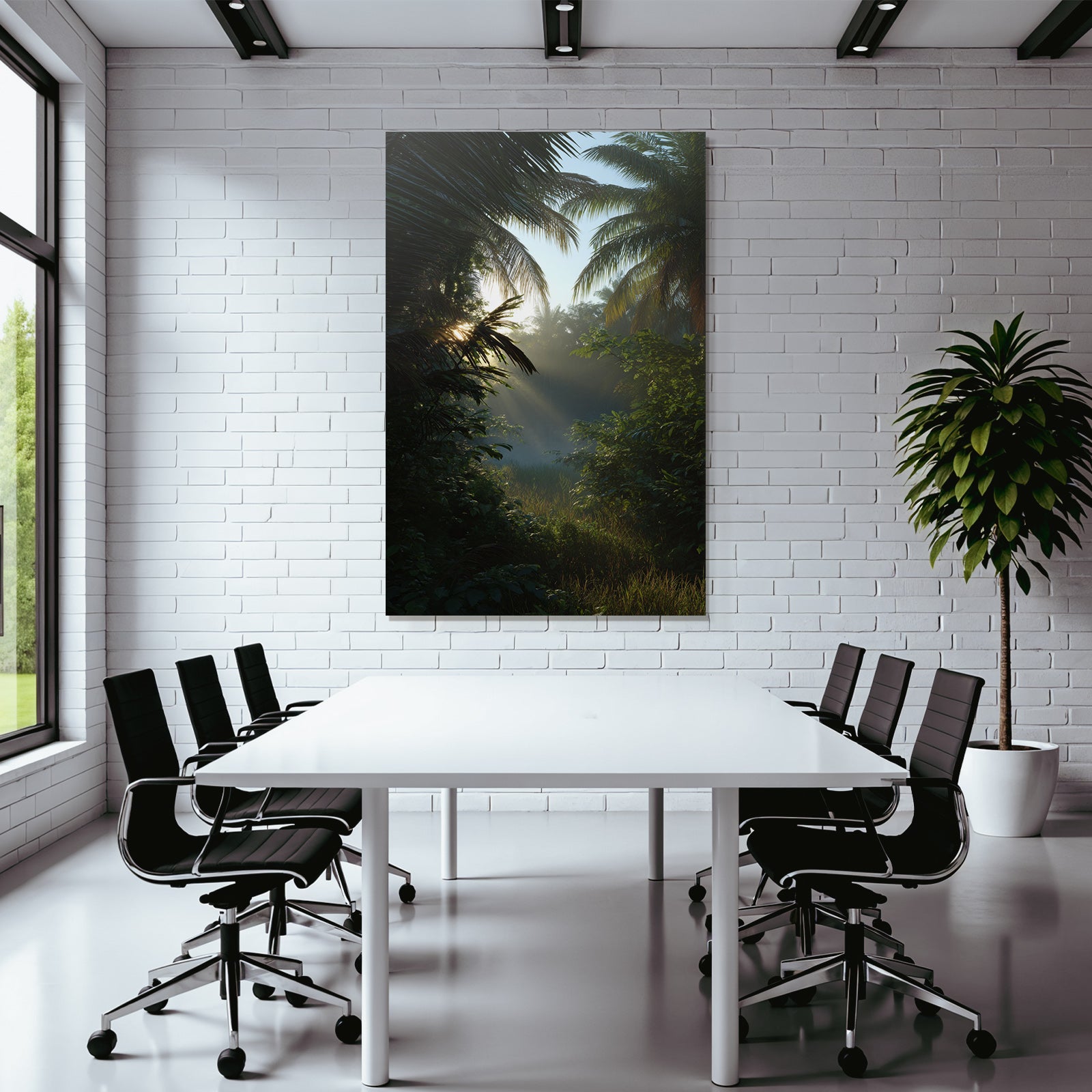Tropics and Jungle Tranquil Natural Landscape Tropical with Palm Trees