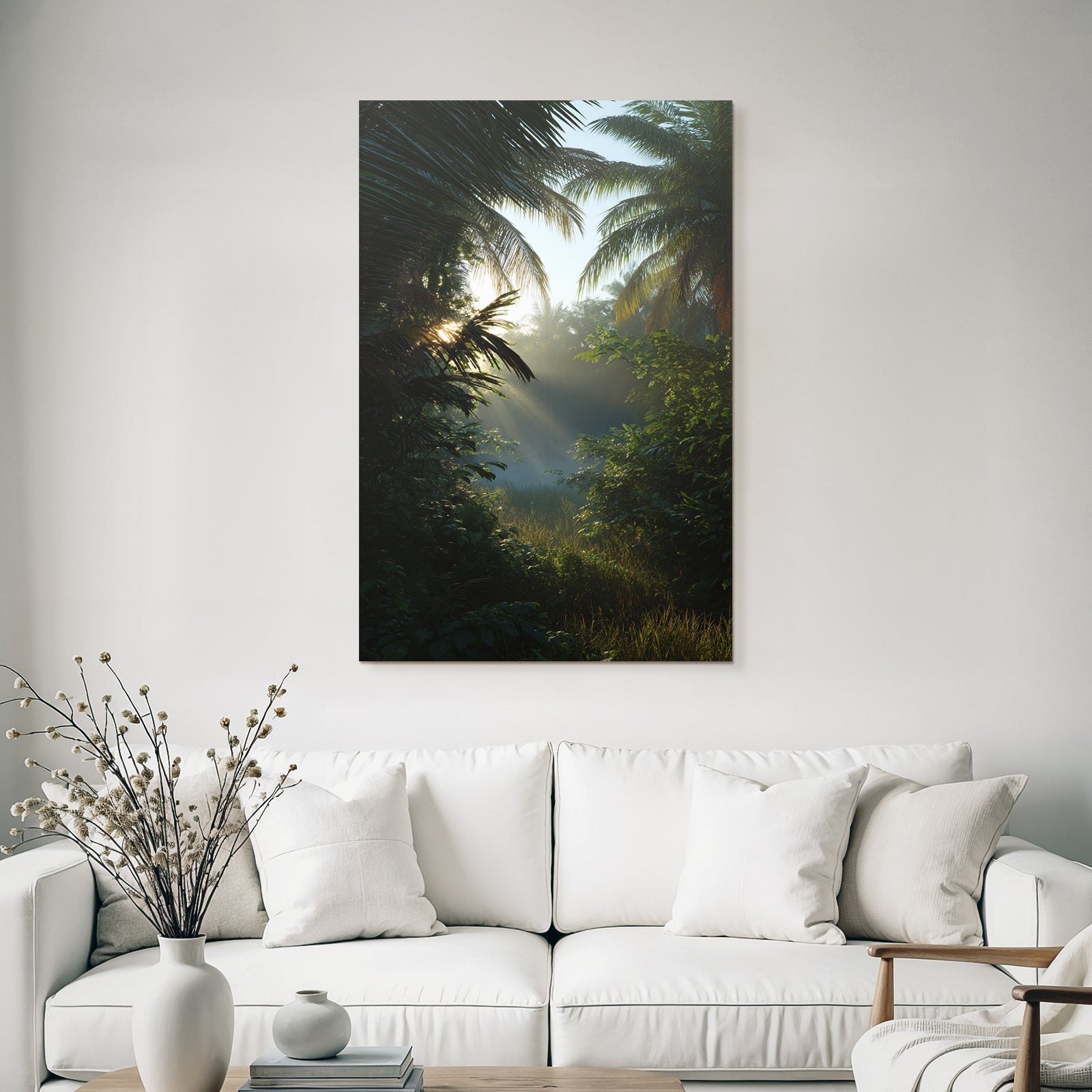 Tropics and Jungle Tranquil Natural Landscape Tropical with Palm Trees
