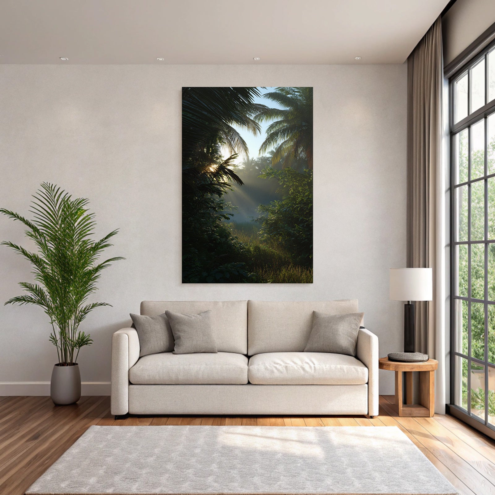 Tropics and Jungle Tranquil Natural Landscape Tropical with Palm Trees