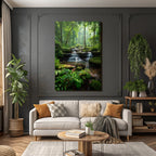 Tropics and Jungle Tranquil and Green Forest with Waterfall and Power Supply