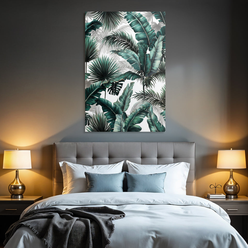 Tropics and jungle tropical leaf patterns palm leaf and banana leaf patterns decorative background