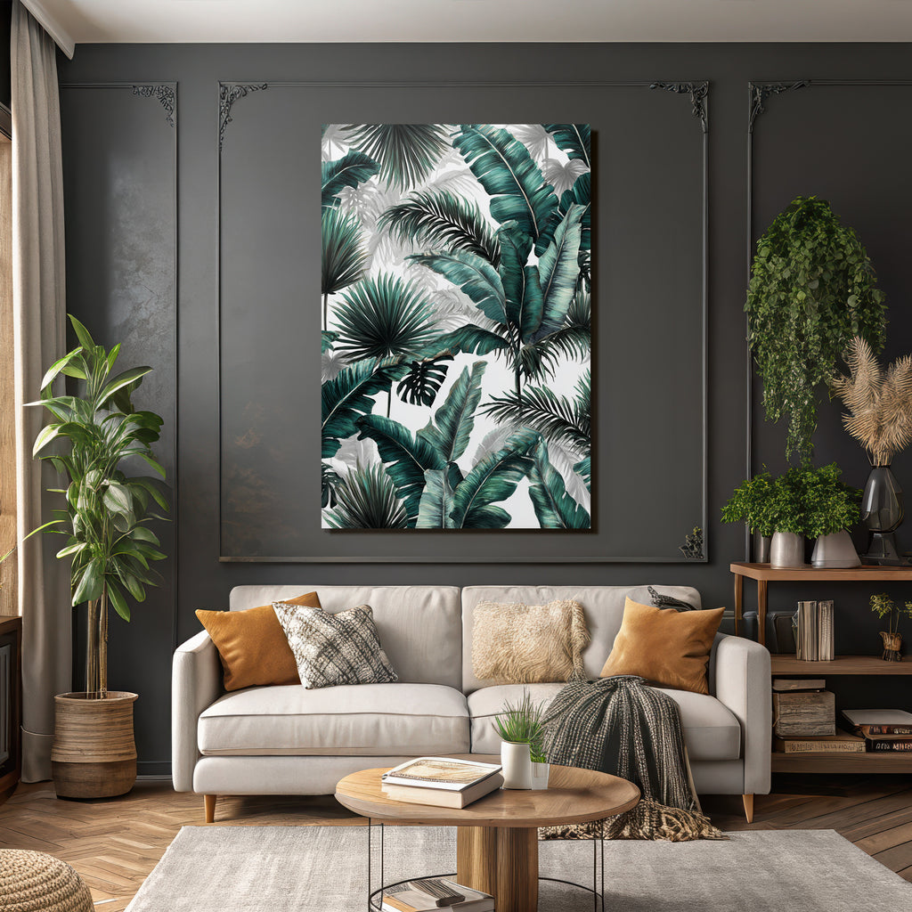Tropics and jungle tropical leaf patterns palm leaf and banana leaf patterns decorative background