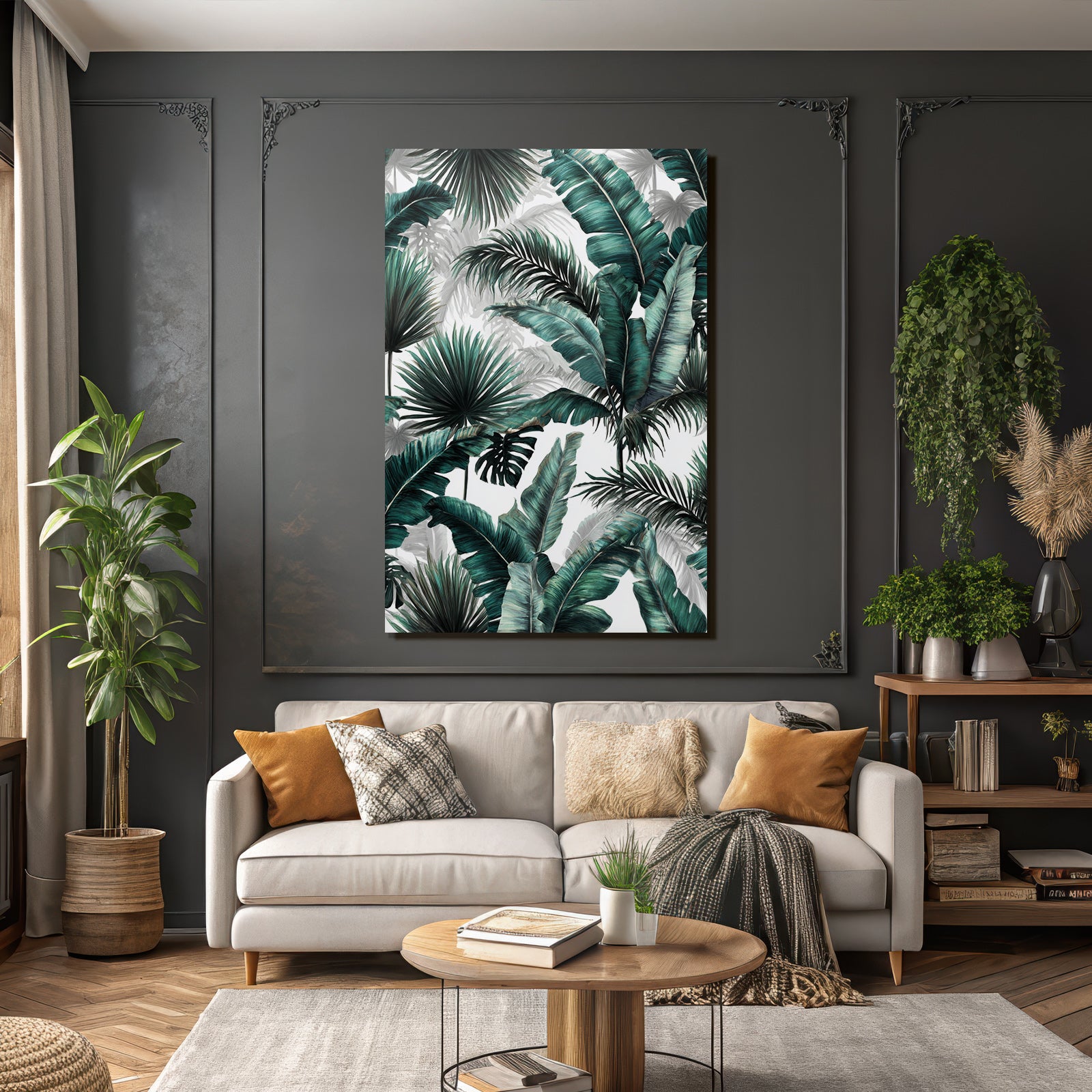 Tropics and jungle tropical leaf patterns palm leaf and banana leaf patterns decorative background