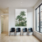Tropics and Jungle Tropical Landscape with Palm Trees and Green Foliage