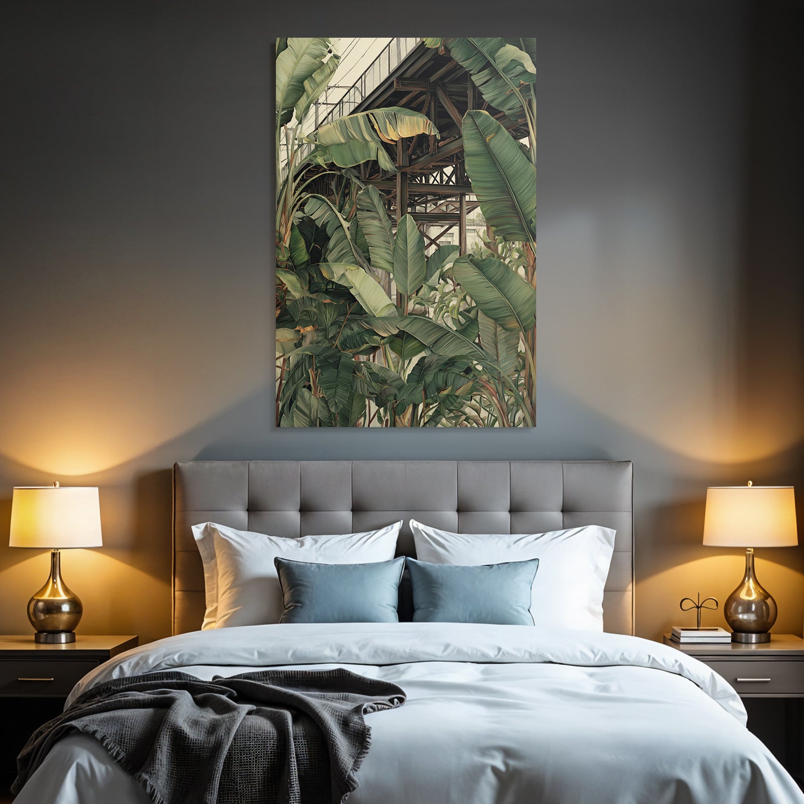Tropics and Jungle Tropical Plants and Wood Structure Landscape