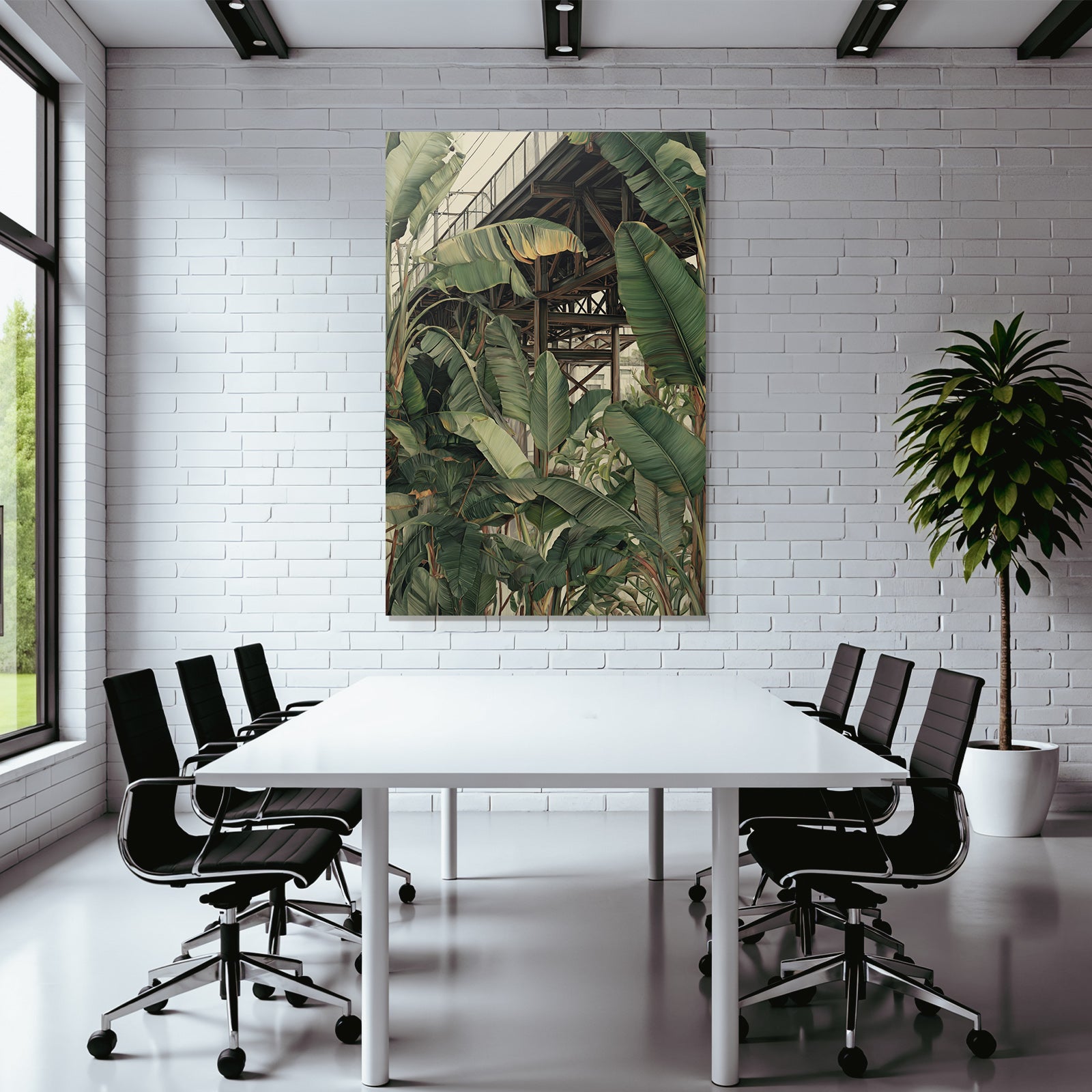 Tropics and Jungle Tropical Plants and Wood Structure Landscape