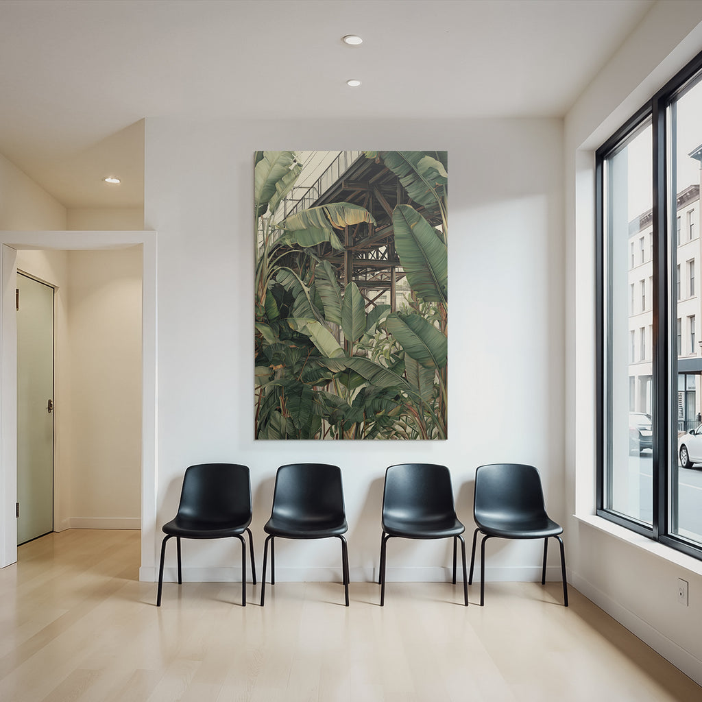Tropics and Jungle Tropical Plants and Wood Structure Landscape