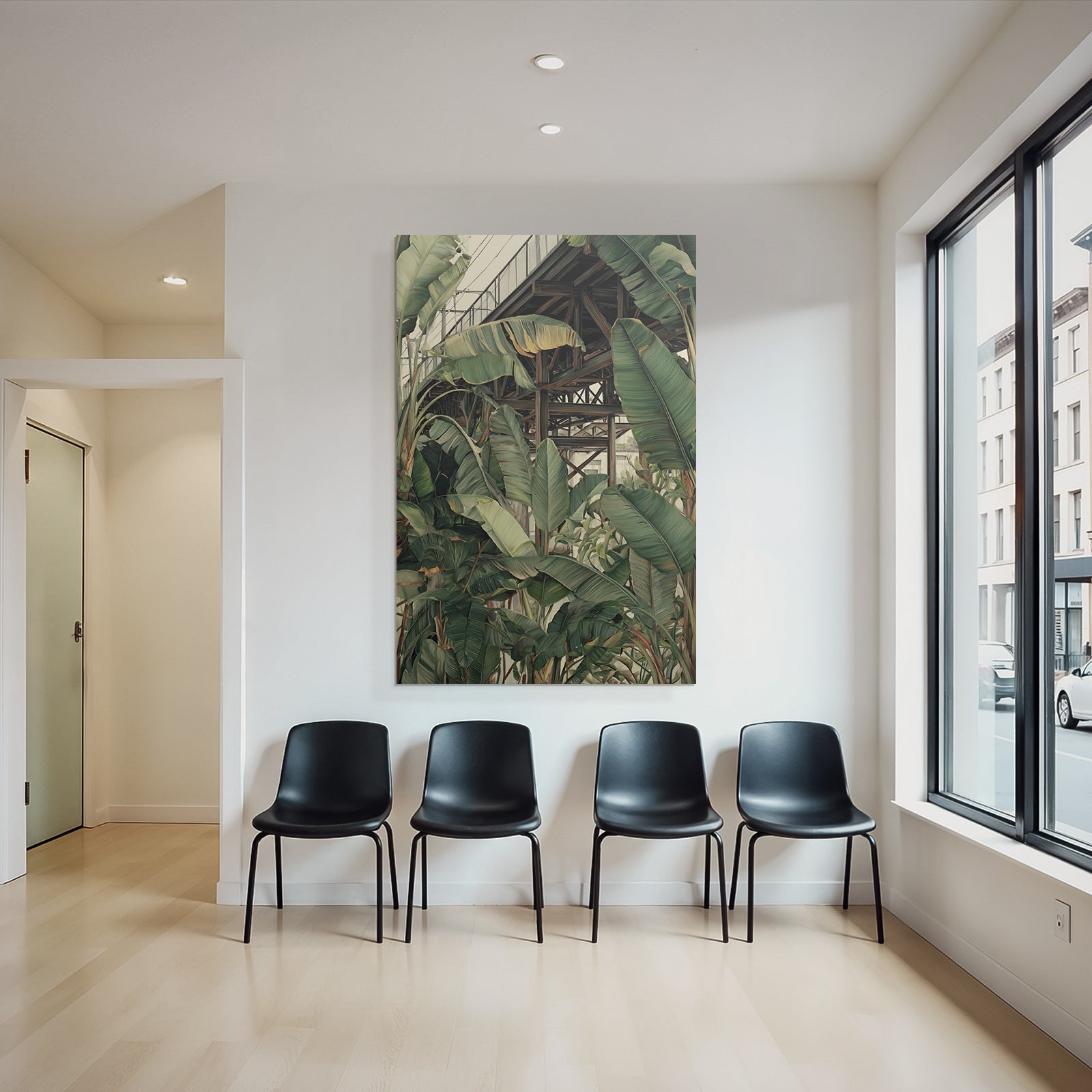 Tropics and Jungle Tropical Plants and Wood Structure Landscape