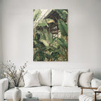 Tropics and Jungle Tropical Plants and Wood Structure Landscape