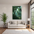 Tropics and Jungle Tropical Forest with Palm Trees and Green Light Ambiance