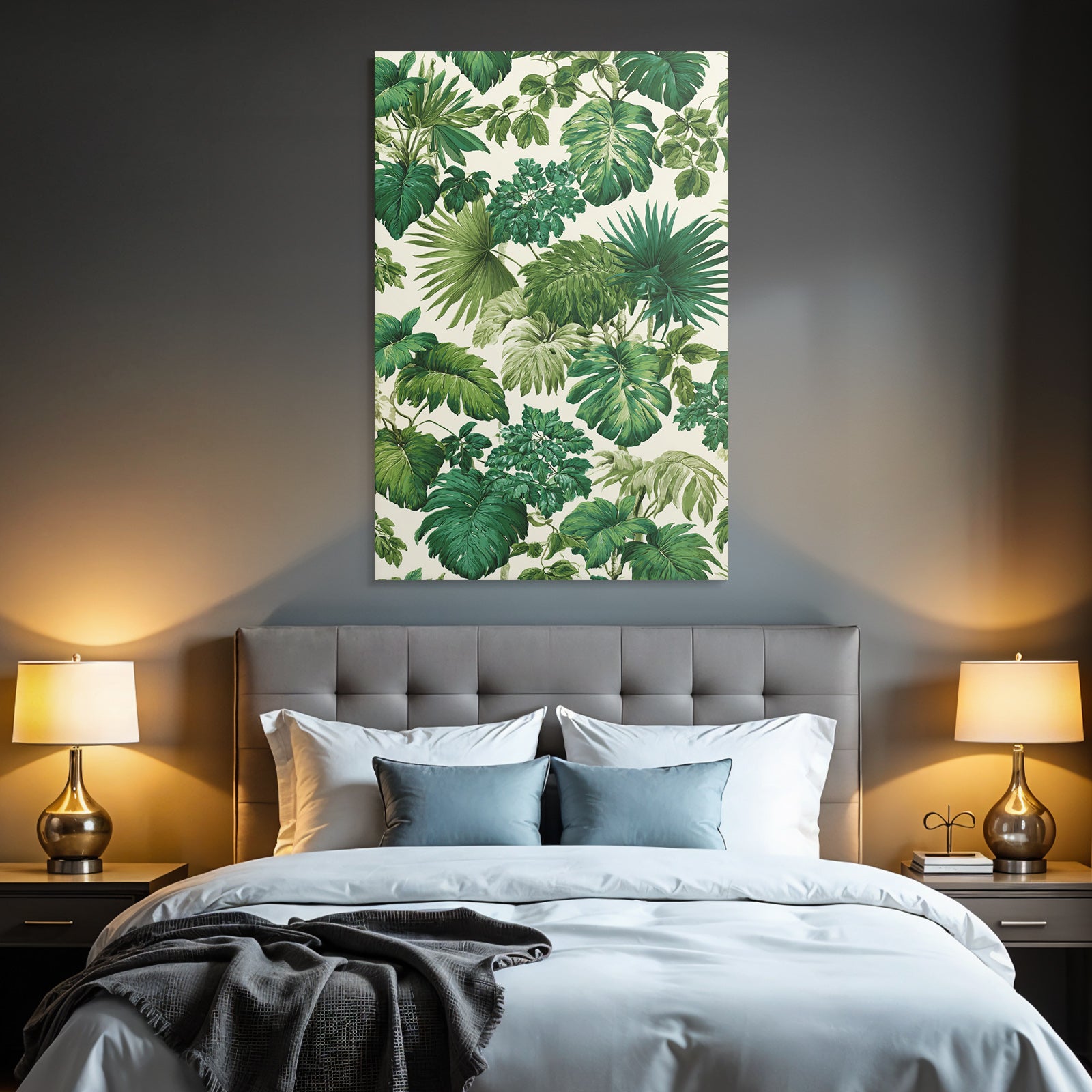 Tropics and Jungle Tropical Leaf Pattern Green Different Types of Leaves Background