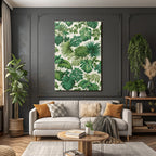 Tropics and Jungle Tropical Leaf Pattern Green Different Types of Leaves Background
