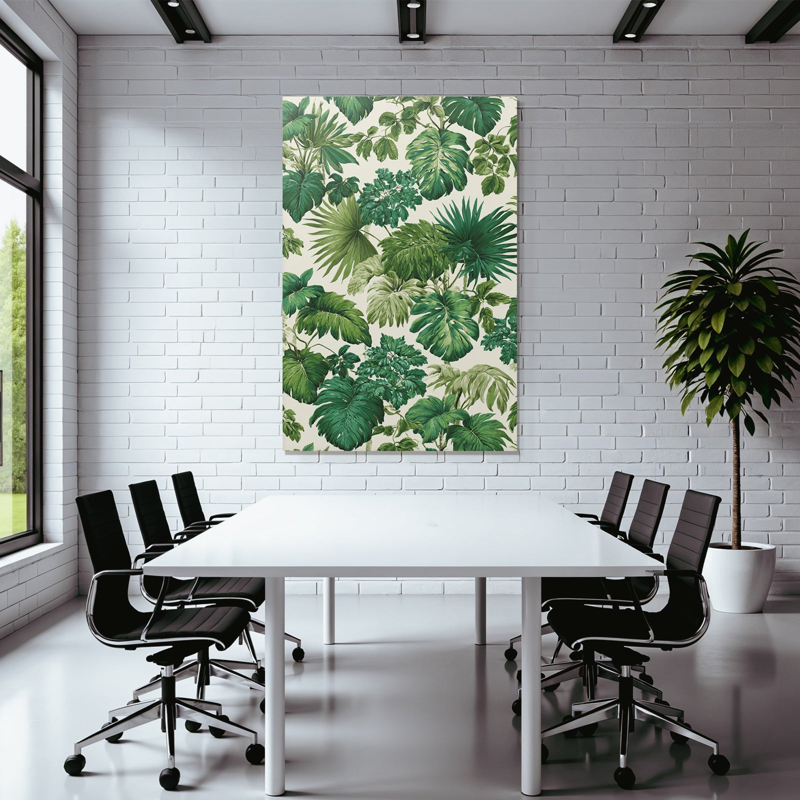 Tropics and Jungle Tropical Leaf Pattern Green Different Types of Leaves Background