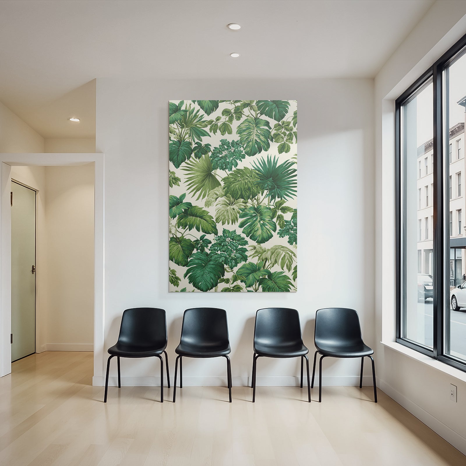 Tropics and Jungle Tropical Leaf Pattern Green Different Types of Leaves Background