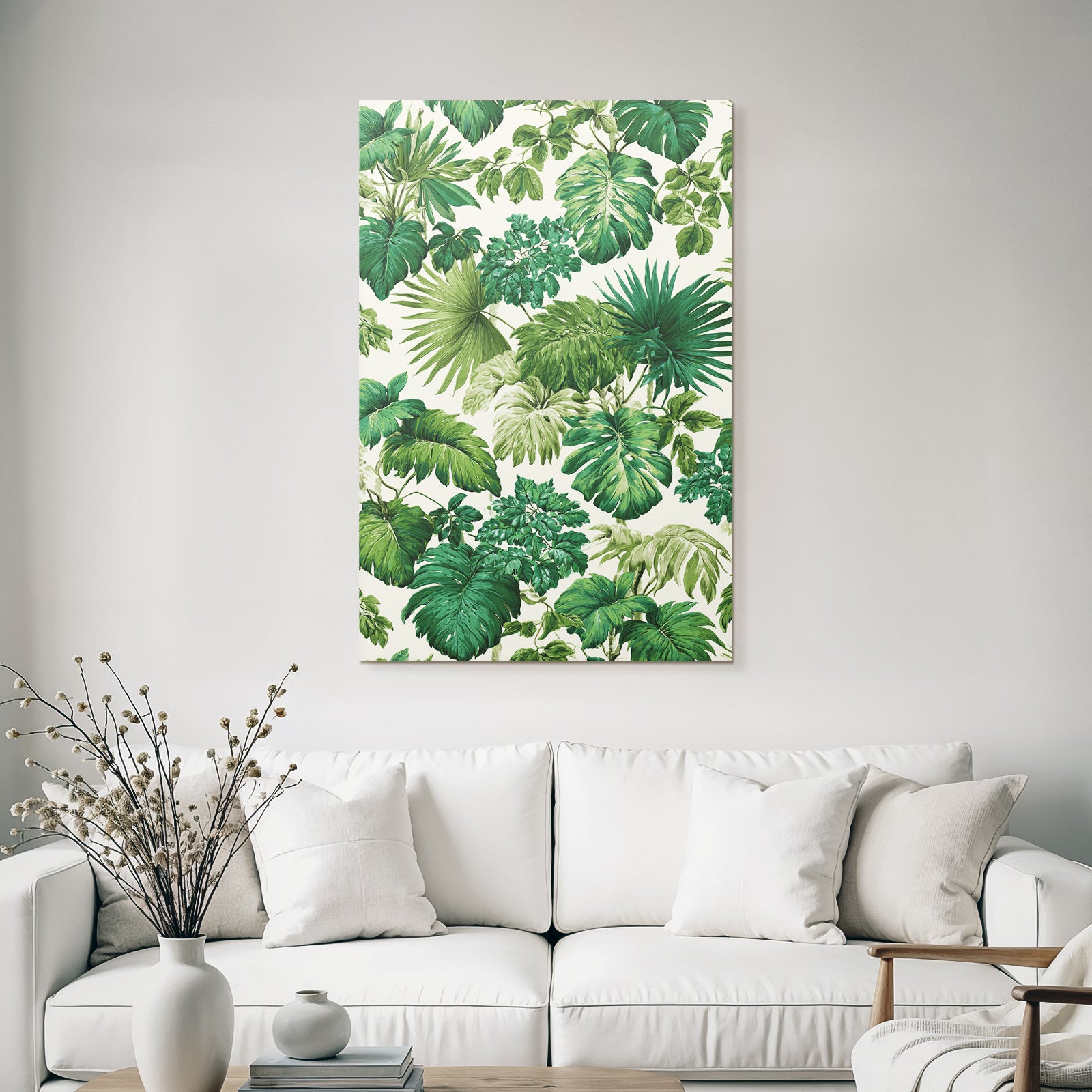 Tropics and Jungle Tropical Leaf Pattern Green Different Types of Leaves Background