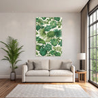 Tropics and Jungle Tropical Leaf Pattern Green Different Types of Leaves Background