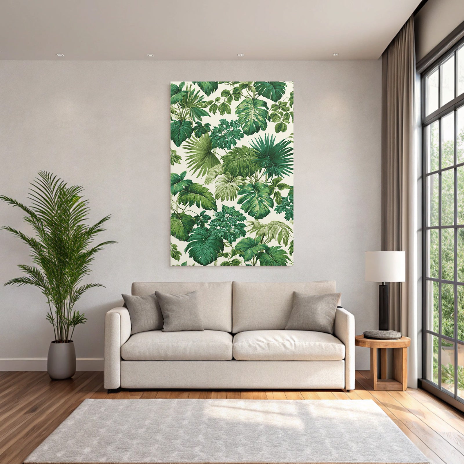 Tropics and Jungle Tropical Leaf Pattern Green Different Types of Leaves Background