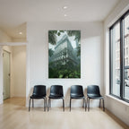 Tropics and jungle. Abandoned buildings surrounded by green vegetation. Mysterious background.