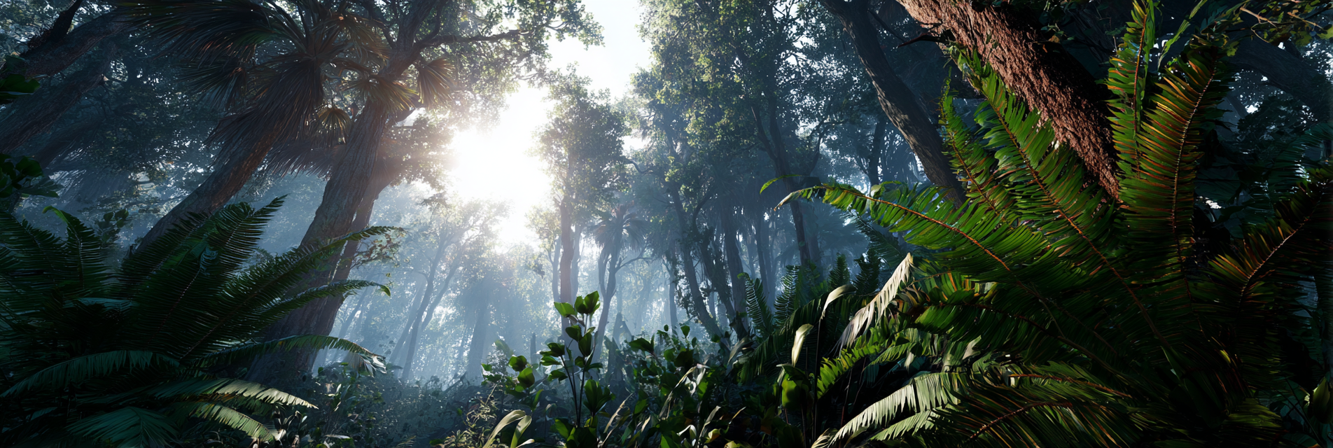Tropen Und Dschungel Dichter Urwald Mit Farnen Sonnenschein Nebel Mystische Atmosphäre | Tropen und Dschungel | Landschaften