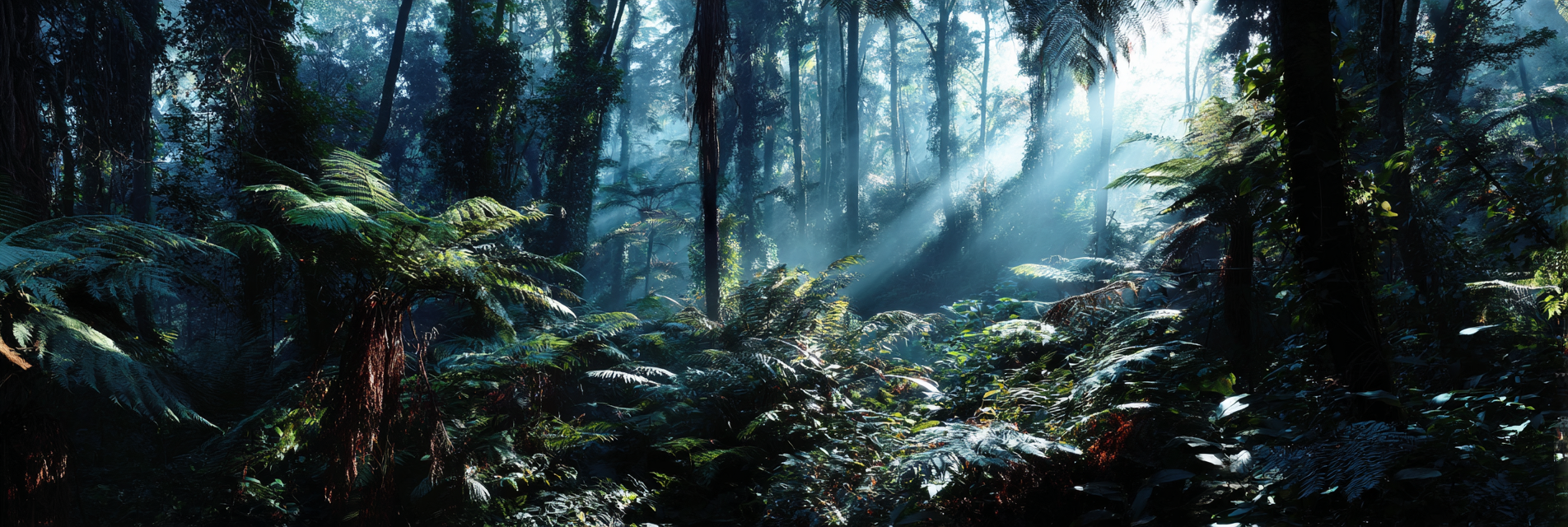 Tropen Und Dschungel Dichter Wald Mit Lichtspiel In Tropischem Umfeld | Tropen und Dschungel | Landschaften