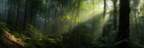 Tropen Und Dschungel Misty Forest Scene Mit Lichtdurchfluteten Bäumen And Fernen | Tropen und Dschungel | Landschaften