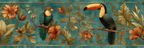 Tropen Und Dschungel Toucan Farbenfrohe Vögel Blumen Und Folien Tropisches Thema | Tropen und Dschungel | Landschaften