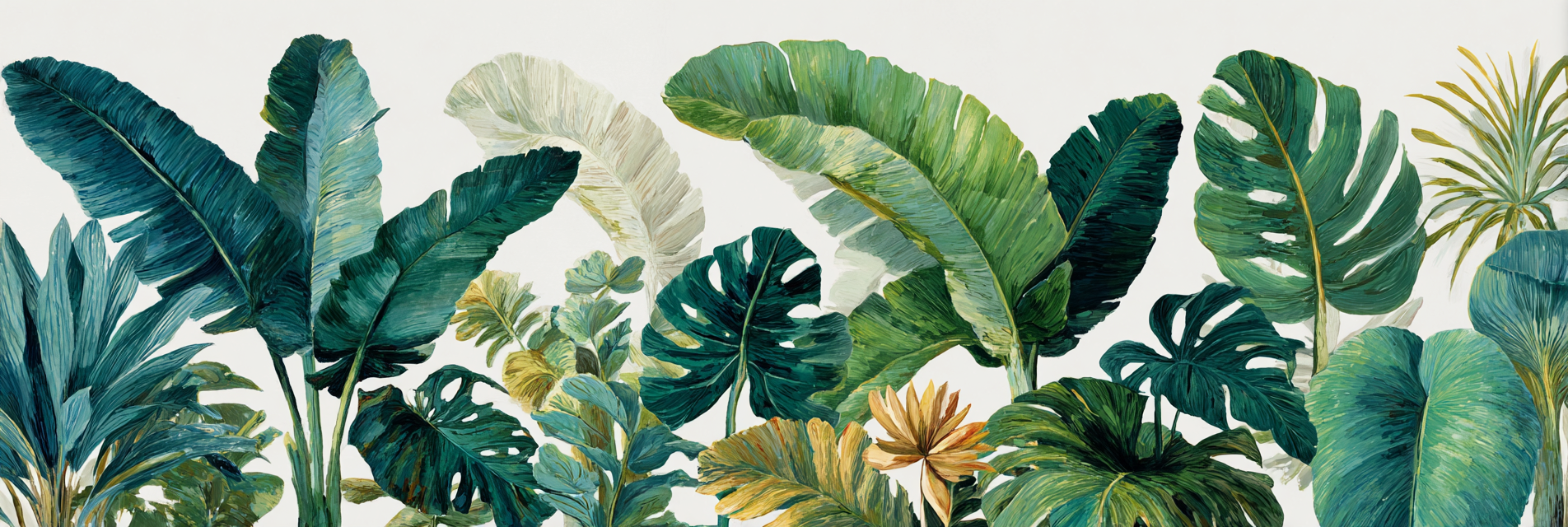 Tropen Und Dschungel Tropische Blätter Vibrant Kunstwerk Botanisches Gefühl | Tropen und Dschungel | Landschaften