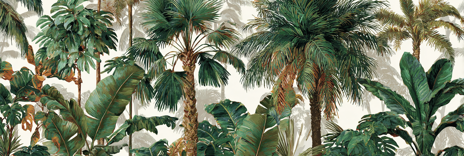 Tropen Und Dschungel Tropische Pflanzenlandschaft Mit Palmbäumen Und Grünen Blättern | Tropen und Dschungel | Landschaften