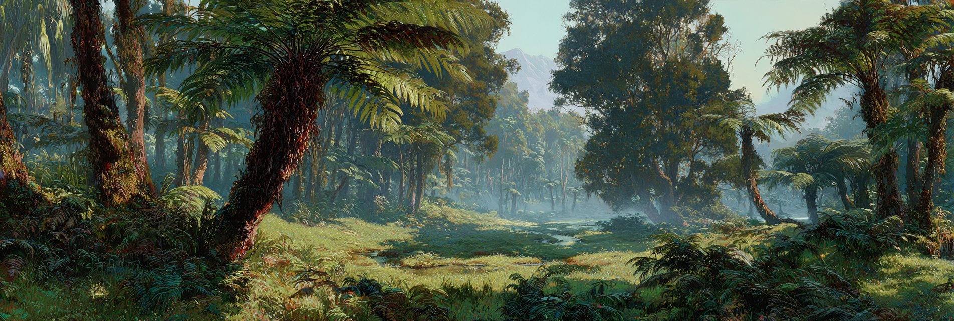 Tropen Und Dschungel Tropischer Wald Mit Farnen Und Dichter Vegetation Frühling Morgenstimmung | Tropen und Dschungel | Landschaften