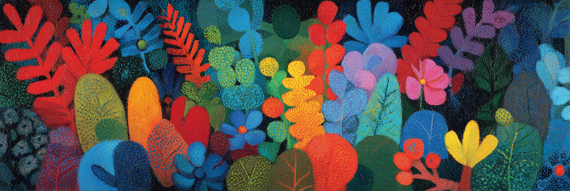 Tropen Und Dschungel Vibrante Farbige Illustration Von Pflanzen Und Blumen | Tropen und Dschungel | Landschaften