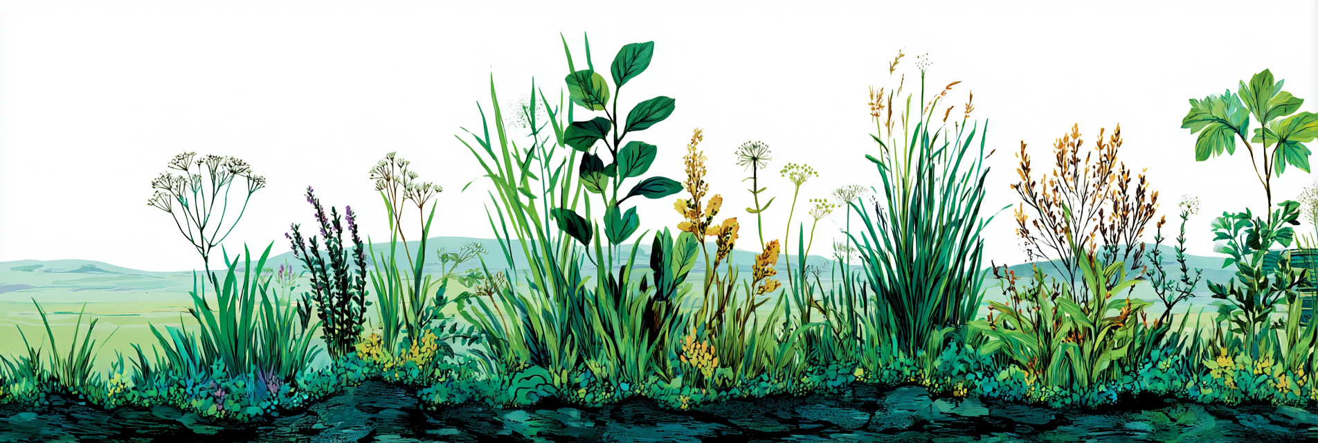 Tropen Und Dschungel Vielfalt Der Vegetation Mit Gras Und Wildblumen | Tropen und Dschungel | Landschaften