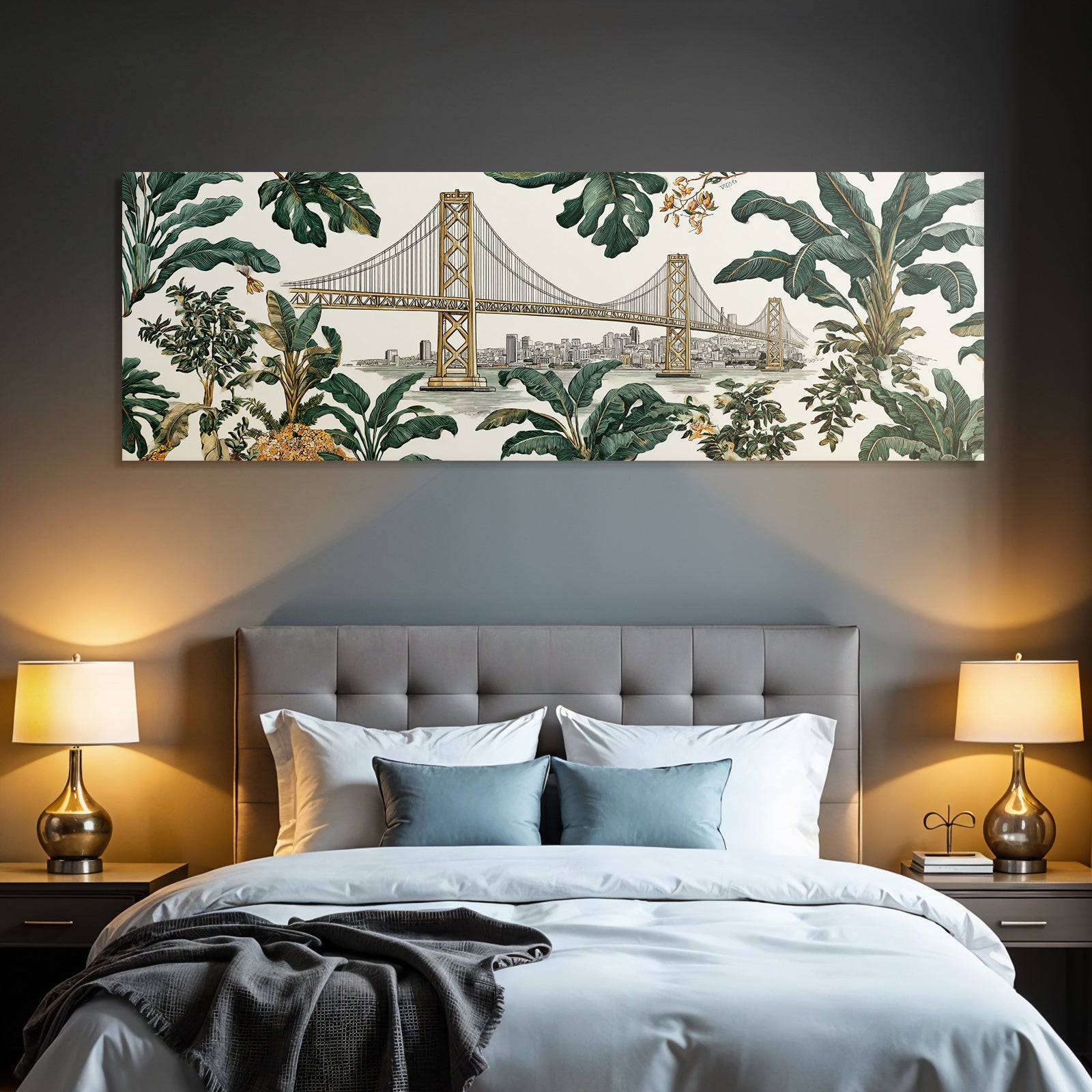 Tropics and Jungle Bridge Nature and City Life Art Vibrant
