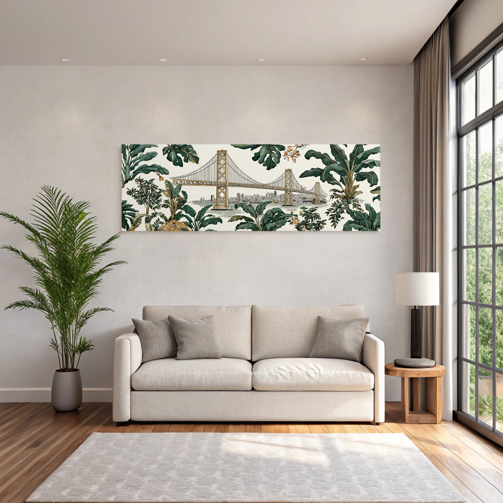 Tropics and Jungle Bridge Nature and City Life Art Vibrant