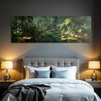 Tropics and Jungle Dense Green Jungle Dreamy Water Lilies Scenario