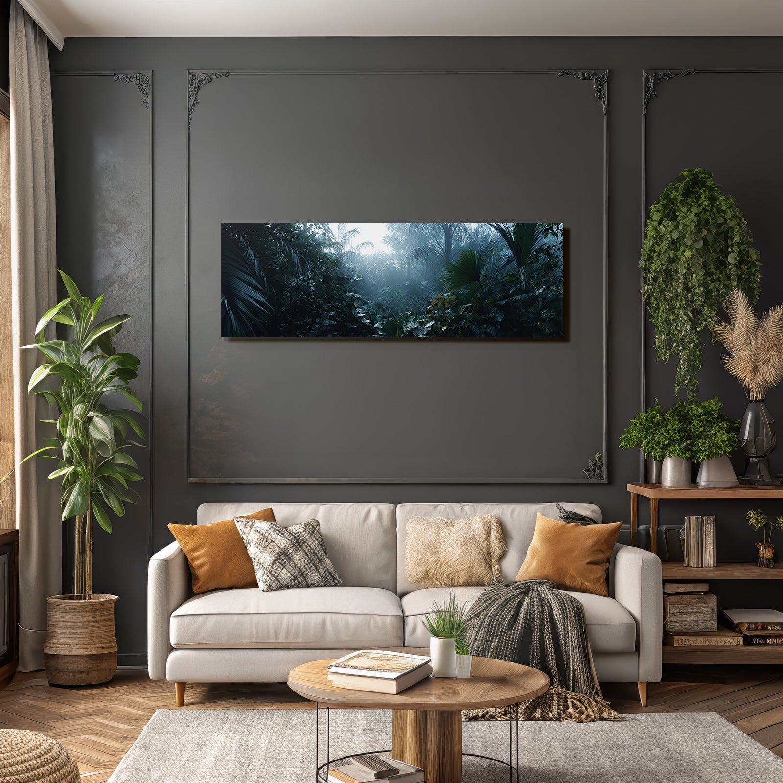 Tropics and Jungle Dense lush jungle with mist and tropical plants