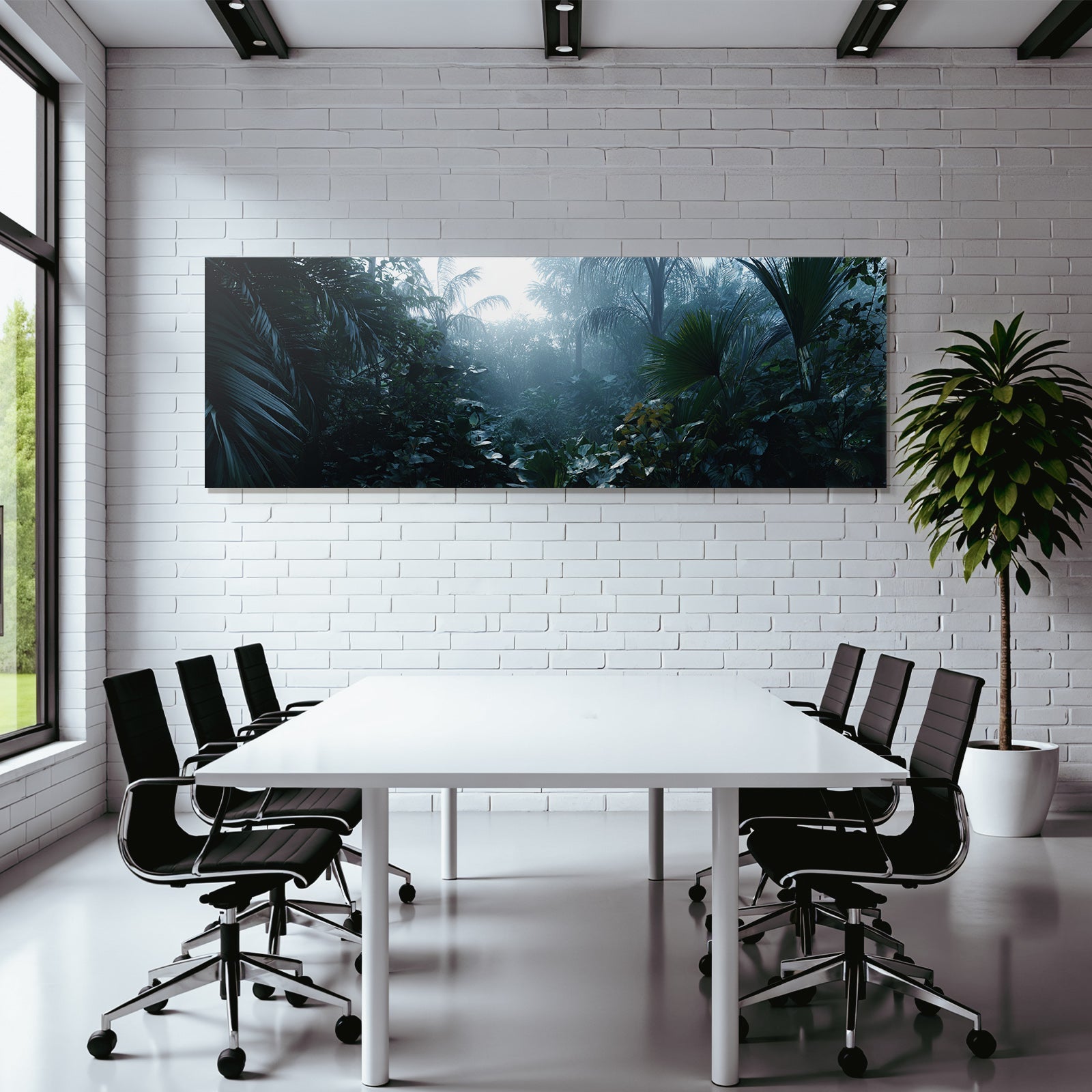 Tropics and Jungle Dense lush jungle with mist and tropical plants