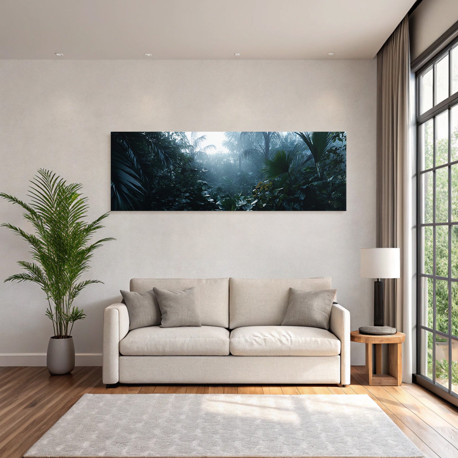 Tropics and Jungle Dense lush jungle with mist and tropical plants