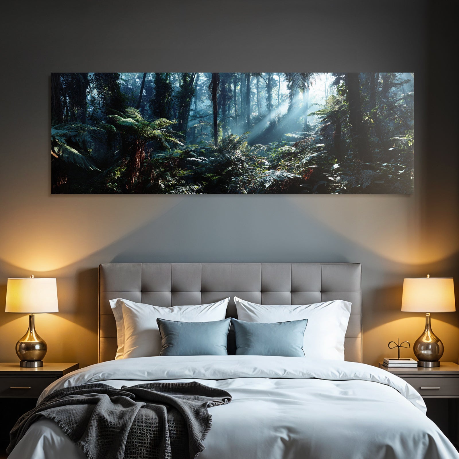 Tropics and Jungle Dense forest with light play in a tropical environment