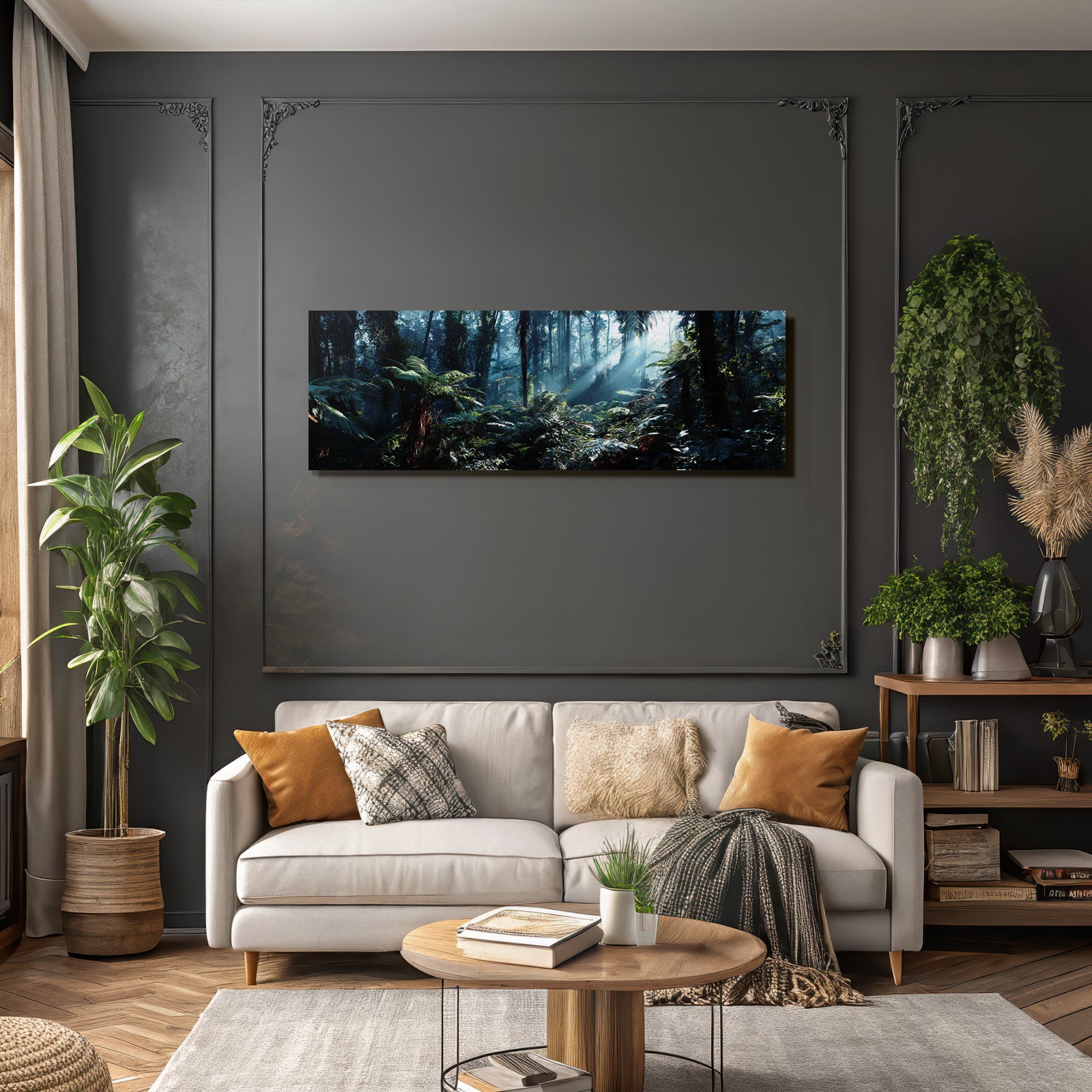 Tropics and Jungle Dense forest with light play in a tropical environment