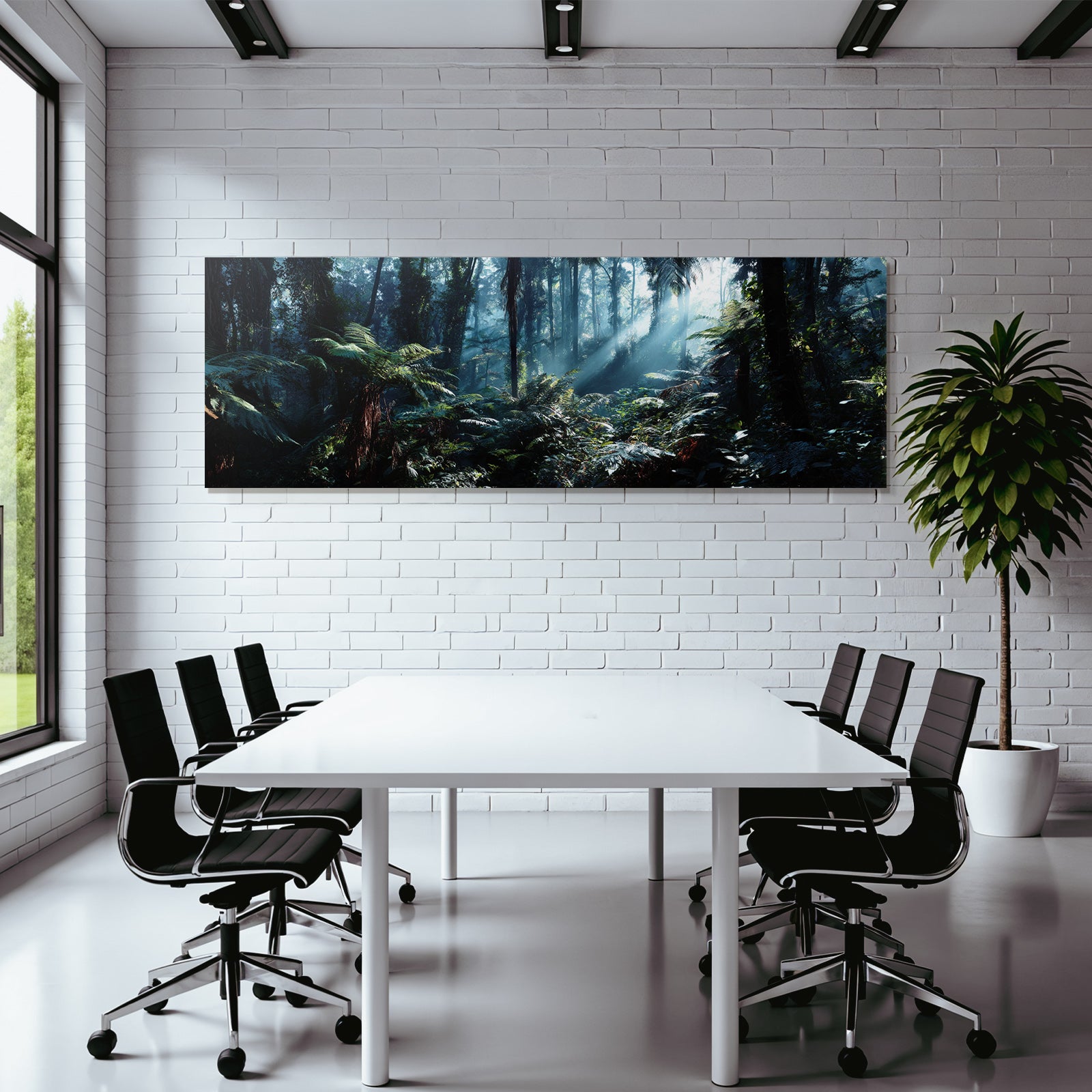 Tropics and Jungle Dense forest with light play in a tropical environment