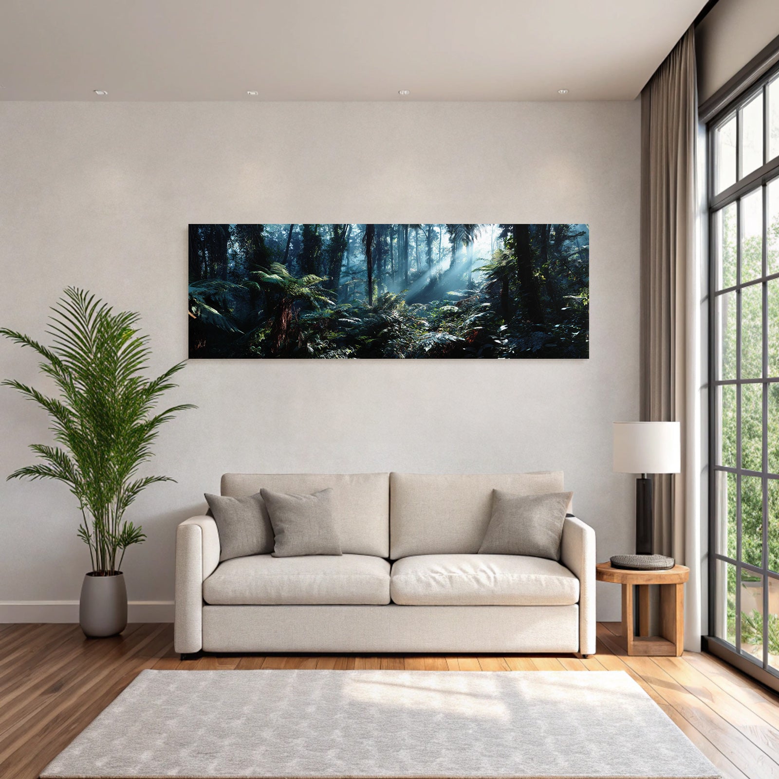 Tropics and Jungle Dense forest with light play in a tropical environment