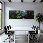 Tropics and Jungle Green Rainforest with Stream Soft Light Morning or Evening