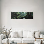 Tropics and Jungle Green Rainforest with Stream Soft Light Morning or Evening