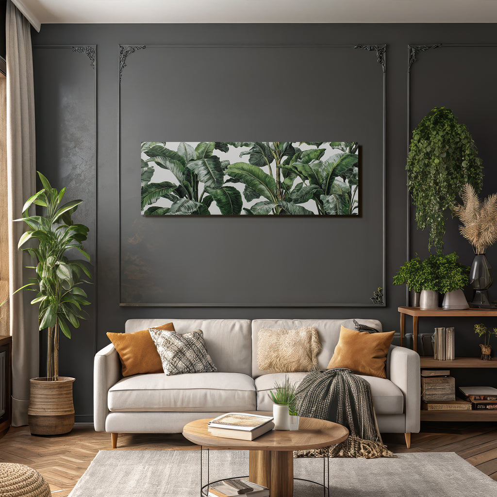 Tropics and Jungle Lush Green Leaf Detail Tropical Plants Background