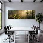 Tropics and Jungle Lush Misty Rainforest with Sunshine and Dense Vegetation