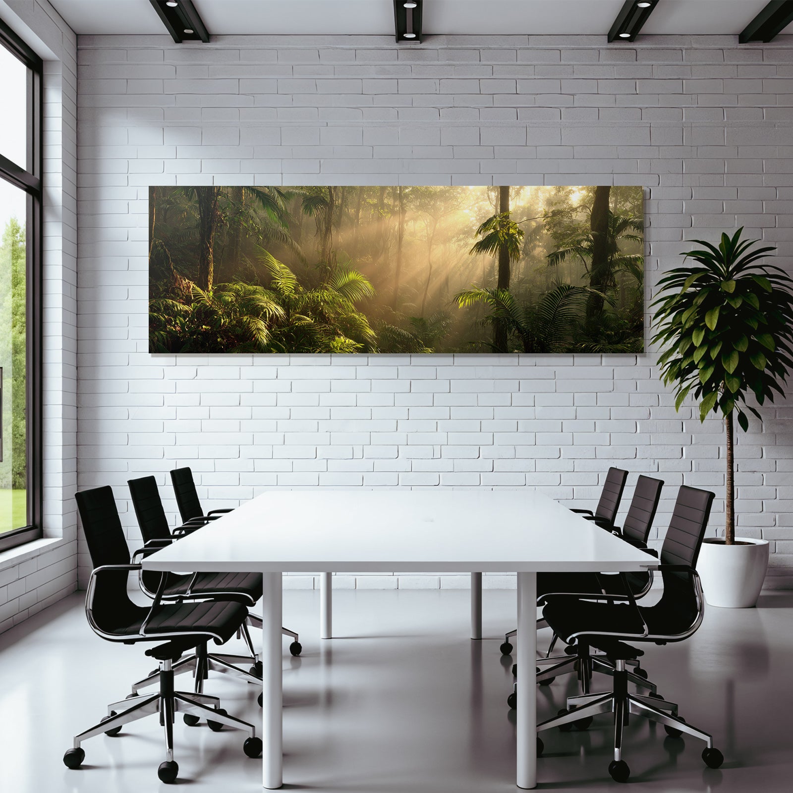Tropics and Jungle Lush Misty Rainforest with Sunshine and Dense Vegetation