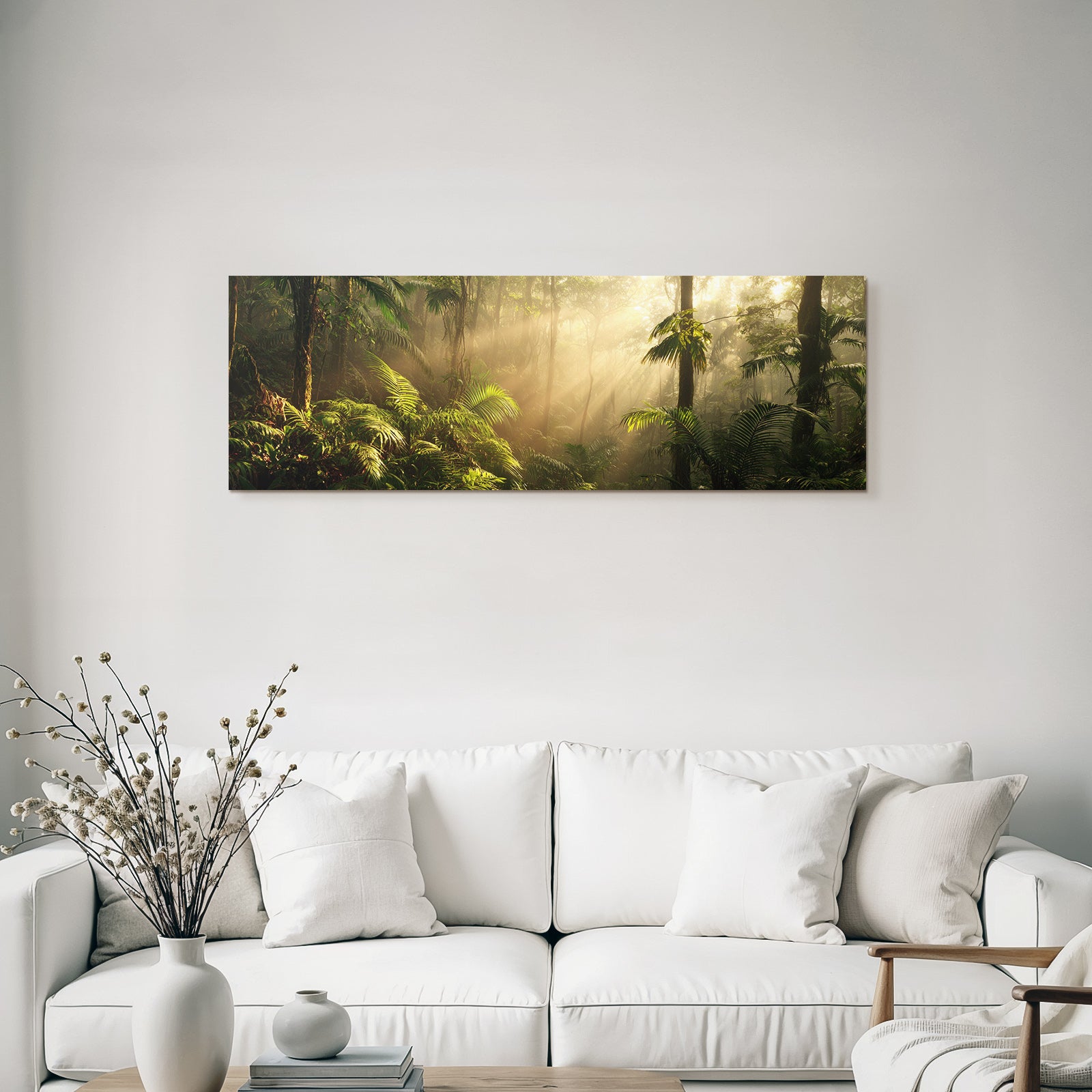 Tropics and Jungle Lush Misty Rainforest with Sunshine and Dense Vegetation
