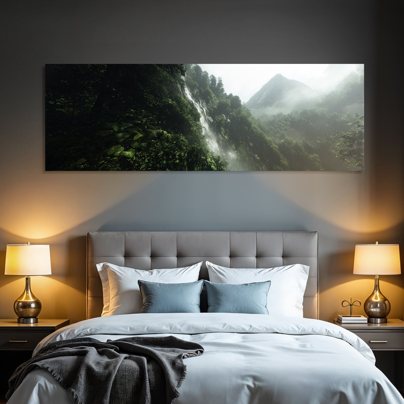 Tropen Und Dschungel Lush Mountainous Landscape With Waterfall Mist Tropical Ecosystem